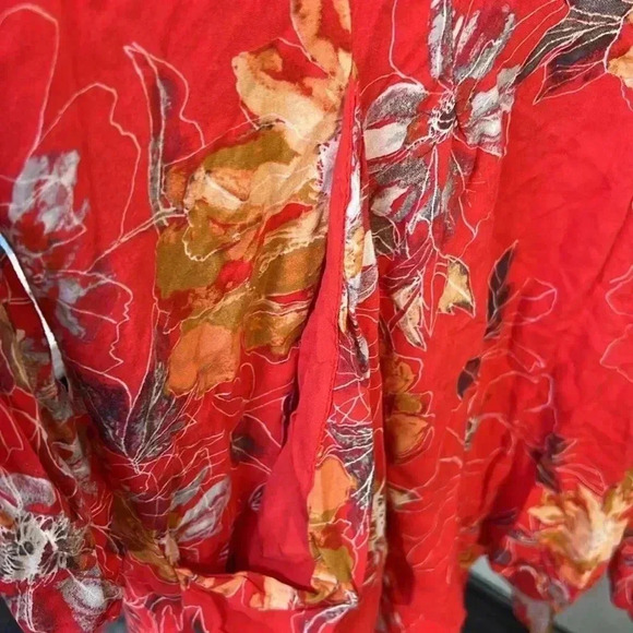 Free People All Eyes on You Mini Swing Dress Floral Red Size 2 - Picture 7 of 9